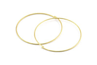 Wire Ear Hoops, 24 Raw Brass Wire Hoops, Earring Findings (50x1mm) BS 2078