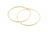 Wire Ear Hoops, 24 Raw Brass Wire Hoops, Earring Findings (50x1mm) BS 2078