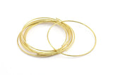 Wire Ear Hoops, 24 Raw Brass Wire Hoops, Earring Findings (50x1mm) BS 2078