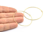 Wire Ear Hoops, 24 Raw Brass Wire Hoops, Earring Findings (50x1mm) BS 2078