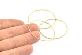 Wire Ear Hoops, 24 Raw Brass Wire Hoops, Earring Findings (40x1mm) E120