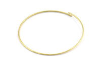 Wire Ear Hoops, 24 Raw Brass Wire Hoops, Earring Findings (50x1mm) BS 2078