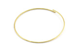 Wire Ear Hoops, 24 Raw Brass Wire Hoops, Earring Findings (50x1mm) BS 2078