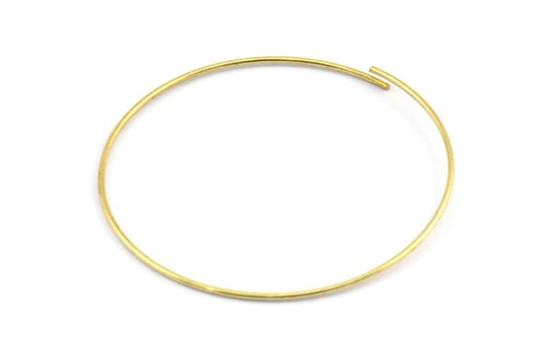 Wire Ear Hoops, 24 Raw Brass Wire Hoops, Earring Findings (50x1mm) BS 2078