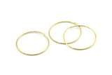 Wire Ear Hoops, 48 Raw Brass Wire Hoops, Earring Findings (30x1mm) E131
