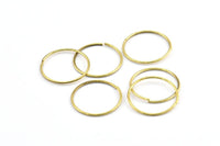 Wire Ear Hoops, 48 Raw Brass Wire Hoops, Earring Findings (20x1mm) E129