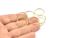Wire Ear Hoops, 48 Raw Brass Wire Hoops, Earring Findings (20x1mm) E129
