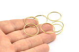 Wire Ear Hoops, 48 Raw Brass Wire Hoops, Earring Findings (20x1mm) E129