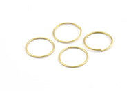 Wire Ear Hoops, 48 Raw Brass Wire Hoops, Earring Findings (15x0.8mm) E107