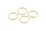 Wire Ear Hoops, 48 Raw Brass Wire Hoops, Earring Findings (15x0.8mm) E107