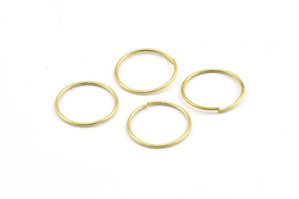 Wire Ear Hoops, 48 Raw Brass Wire Hoops, Earring Findings (15x0.8mm) E107
