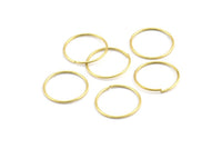 Wire Ear Hoops, 48 Raw Brass Wire Hoops, Earring Findings (15x0.8mm) E107