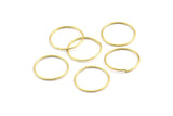 Wire Ear Hoops, 48 Raw Brass Wire Hoops, Earring Findings (15x0.8mm) E107