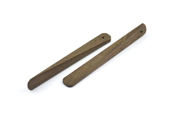 Japon Tarzı Ahşap Takılar, 1 Delikli 4 Japon Tarzı Kahverengi Tonlu Ahşap Küpe Parçası (64x8x5x2mm) X078