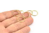 Wire Ear Hoops, 48 Raw Brass Wire Hoops, Earring Findings (15x1mm) E128