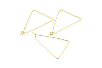 Brass Triangle Earring, 24 Raw Brass Wire Triangle Earring Charms, Pendants, Findings (47x31x0.7mm) E305