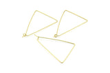 Brass Triangle Earring, 24 Raw Brass Wire Triangle Earring Charms, Pendants, Findings (47x31x0.7mm) E305