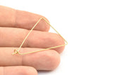 Brass Triangle Earring, 24 Raw Brass Wire Triangle Earring Charms, Pendants, Findings (47x31x0.7mm) E305