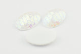 Resin Oval Cabochon, 12 White Resin Oval Cabochon (29.5x20x5mm) E310