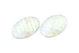 Resin Oval Cabochon, 12 Gray Resin Oval Cabochon (29.5x20x5mm) E314