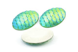 Resin Oval Cabochon, 12 Green Resin Oval Cabochon (29.5x20x5mm) E313