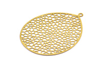 Brass Geometric Charm , 6 Raw Brass Geometric Charms With 1 Loop, Pendants, Earrings, Findings (46x35.5mm) E028