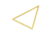 Brass Triangle Charm, 6 Raw Brass Triangle Charms With 2 Holes (53x40x1mm) E035