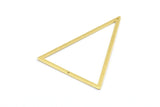 Brass Triangle Charm, 6 Raw Brass Triangle Charms With 2 Holes (53x40x1mm) E035