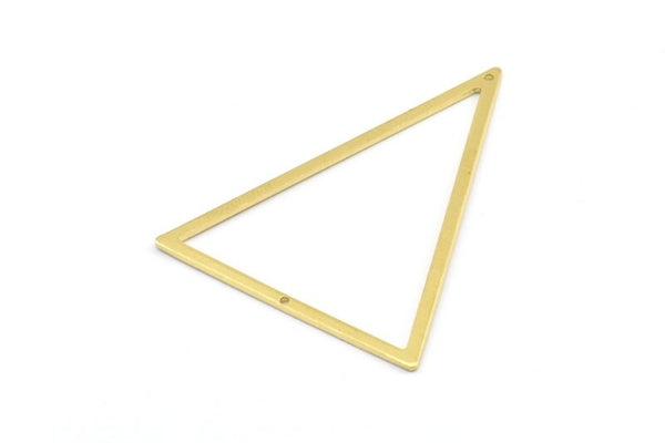 Brass Triangle Charm, 6 Raw Brass Triangle Charms With 2 Holes (53x40x1mm) E035