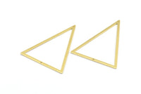 Brass Triangle Charm, 6 Raw Brass Triangle Charms With 2 Holes (53x40x1mm) E035