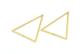 Brass Triangle Charm, 6 Raw Brass Triangle Charms With 2 Holes (53x40x1mm) E035