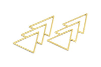 Brass Triangle Pendant, 6 Raw Brass Geometric Pendants (46x21x0.7mm) E034