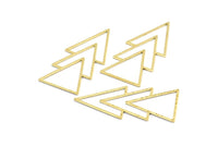 Brass Triangle Pendant, 6 Raw Brass Geometric Pendants (46x21x0.7mm) E034