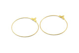 40mm Earring Hoops, 24 Raw Brass Earring Wires  (40x43.5mm) BS 2338