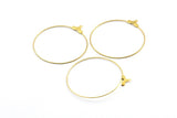 40mm Earring Hoops, 24 Raw Brass Earring Wires  (40x43.5mm) BS 2338