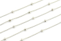 Silver Ball Chain, 5 Meters - 16.5 Feet  (1x3mm) Silver Tone Brass Soldered Chain With Balls Z053