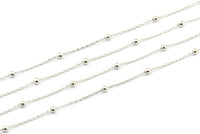 Silver Ball Chain, 5 Meters - 16.5 Feet  (0.8x1mm) Silver Tone Brass Soldered Chain With Balls Z119