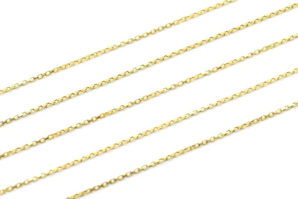Brass Link Chain, 3 Meters Raw Brass Rectangle Chain (1mm) Z170