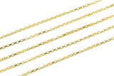Brass Chain, 3 M Raw Brass Rectangle Chain (1.5mm) Z166