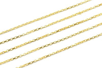 Brass Chain, 3 M Raw Brass Rectangle Chain, Link Chain (1.5mm) Z166