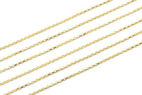 Brass Link Chain, 3 M Raw Brass Rectangle Chain, Open Link (1.2mm) Z169