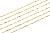 Pirinç Bağlantı Zinciri, 3 Metre Ham Pirinç Dikdörtgen Zincir (1,2 mm) Z169