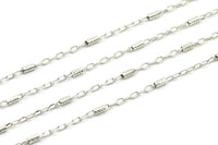 Silver Solder Chain, 3 Meters - 9.9 Feet Silver Tone Soldered Chain, Bar Chain (1.4x2.1mm) Z165