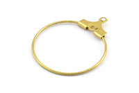 25mm Earring Hoops, 24 Raw Brass Earring Wires  (22x25mm) BS 2339