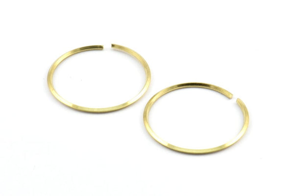 Tel Küpe Halkaları, 24 Ham Pirinç Yüzlü Tel Küpe Halkası, Küpe Parçaları (25x1,3 mm) E064