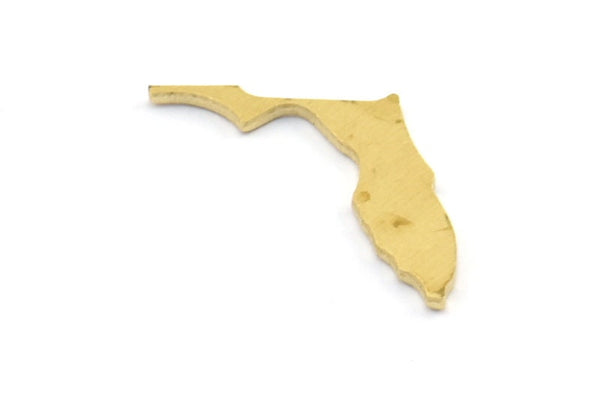 Brass Florida Blank, 24 Raw Brass Florida State Blanks, Findings (17x12x1mm) E046