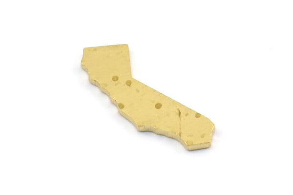 Brass California Blank, 24 Raw Brass California State Blanks, Findings (16x15x1mm) E058