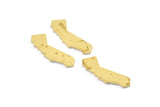Brass California Blank, 24 Raw Brass California State Blanks, Findings (16x15x1mm) E058