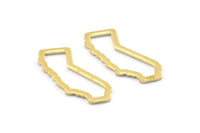 Brass California Charm, 48 Raw Brass California State Charms, Findings (19x16x1mm) E059