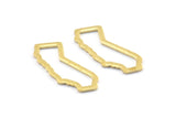 Brass California Charm, 48 Raw Brass California State Charms, Findings (19x16x1mm) E059